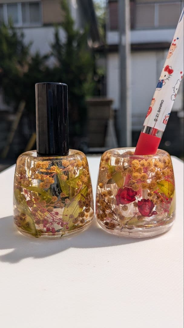 14☆赤薔薇固まるハーバニウムの印鑑立て