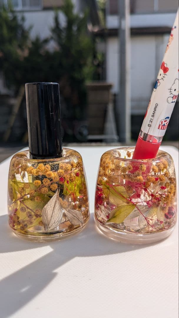 14☆赤薔薇固まるハーバニウムの印鑑立て