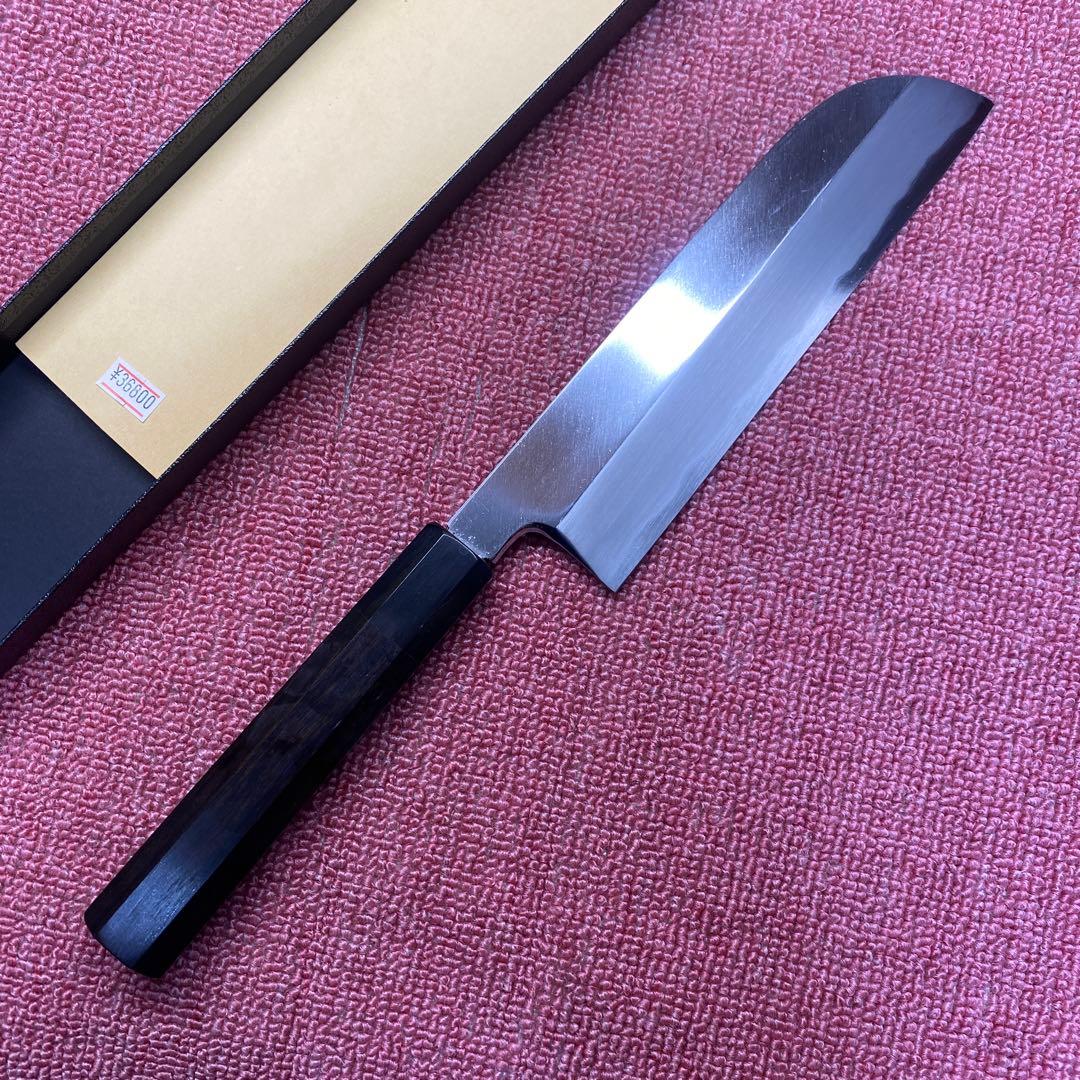 白ニ鋼　鎌薄刃包丁　210㎜ ７寸