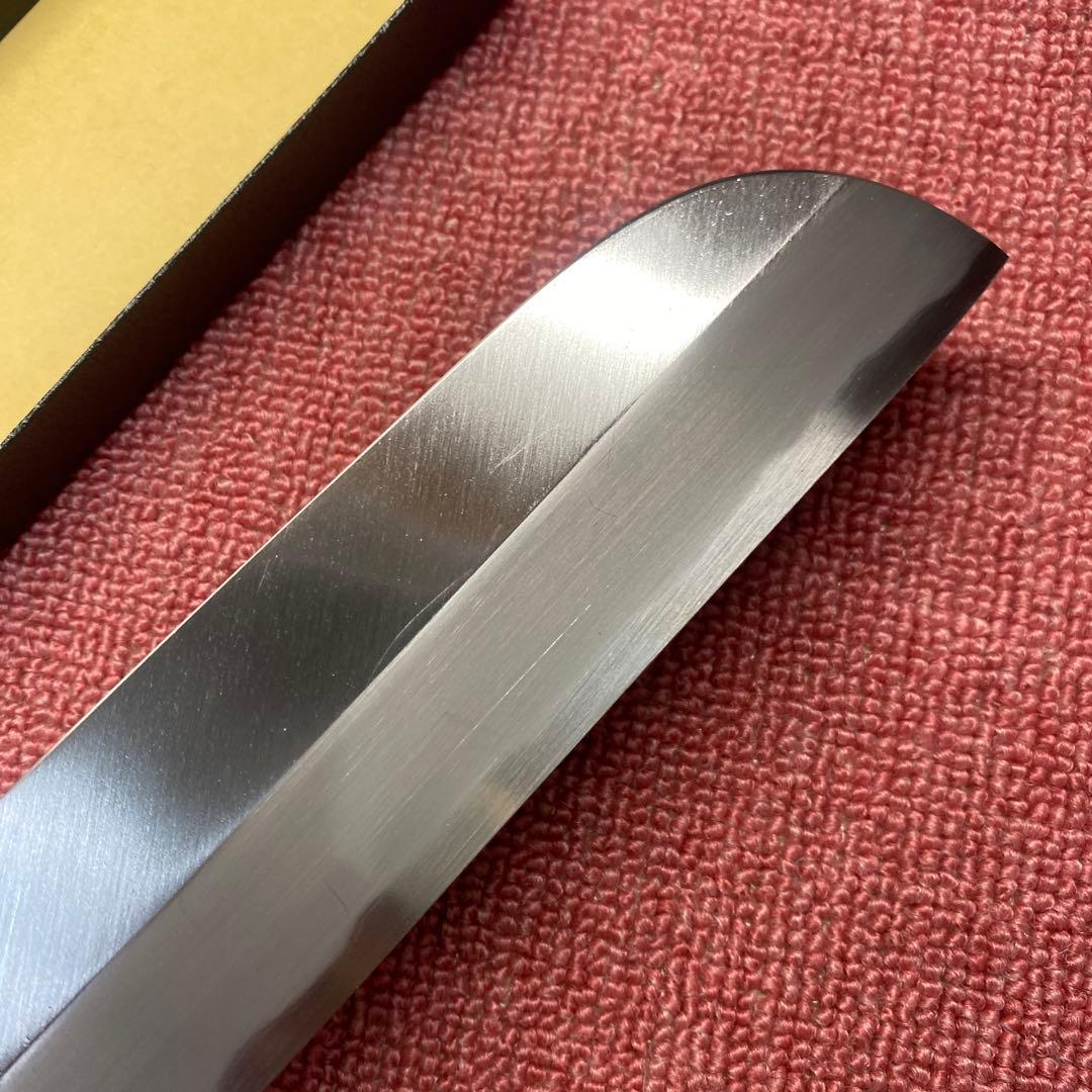 白ニ鋼　鎌薄刃包丁　210㎜ ７寸