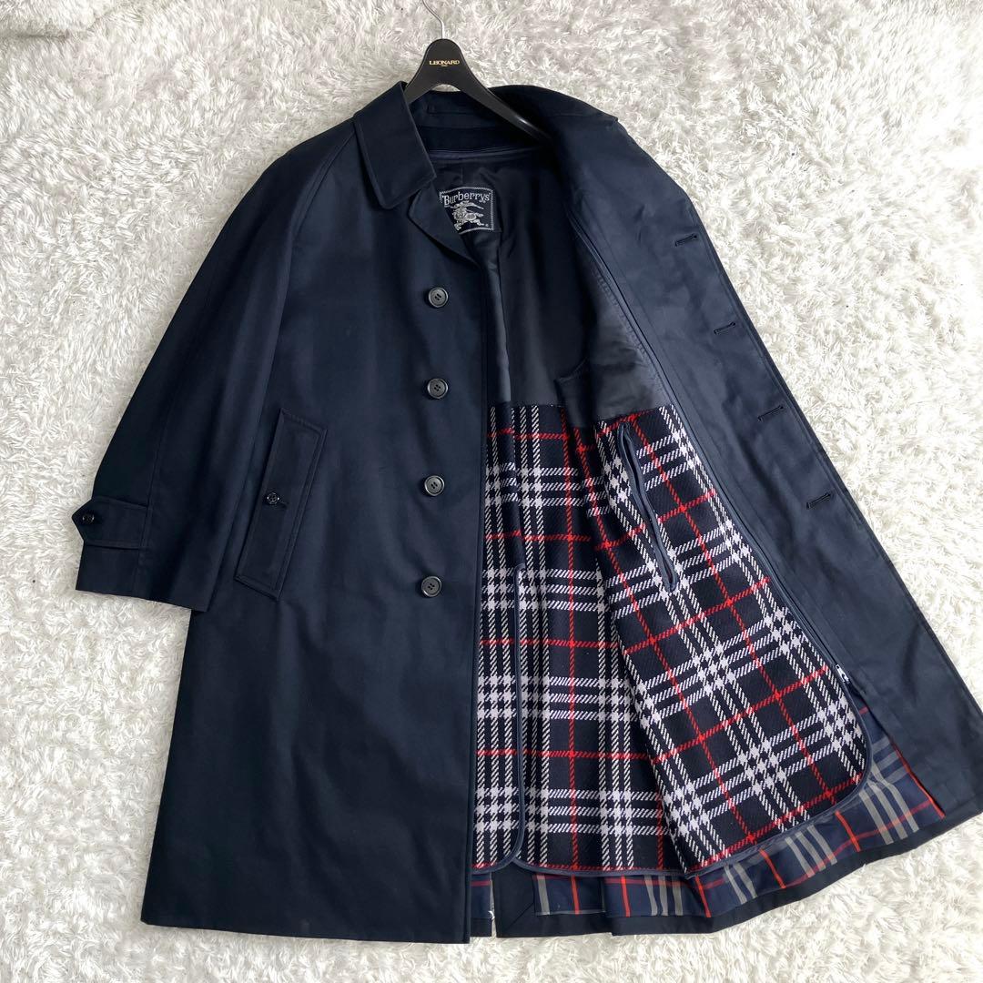 希少色✨バーバリーズ ステンカラーコート ライナー ノバチェック 濃紺 M