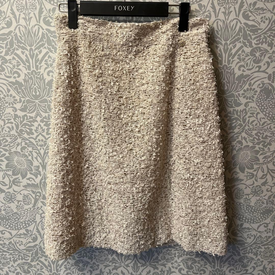 シャネル　アイボリー ツイード スカート