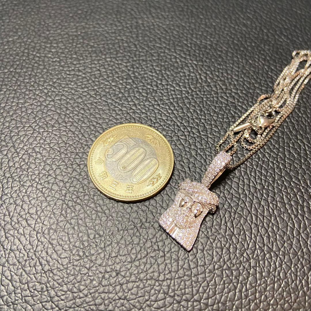 silver925 czダイヤ ジーザス ネックレス シルバー アバランチ
