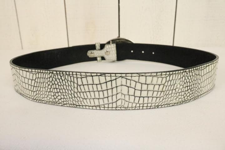 リ*君様 【超美品】☆ジャスティンデイビス： シルバー925　王冠バックル　レザ