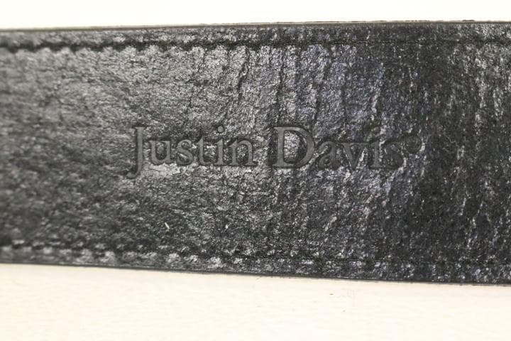 リ*君様 【超美品】☆ジャスティンデイビス： シルバー925　王冠バックル　レザ