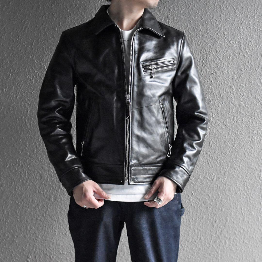 【美品】STARKE HAUT 茶芯　馬革　レザージャケット　トラッカー　L