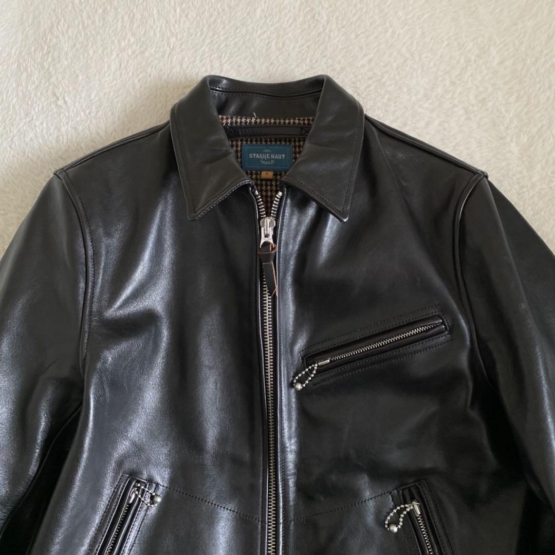 【美品】STARKE HAUT 茶芯　馬革　レザージャケット　トラッカー　L