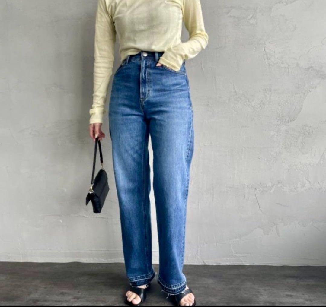 YANUK ボーイズストレート LEAブルーデニム【タグ付き】 23 カットオフ