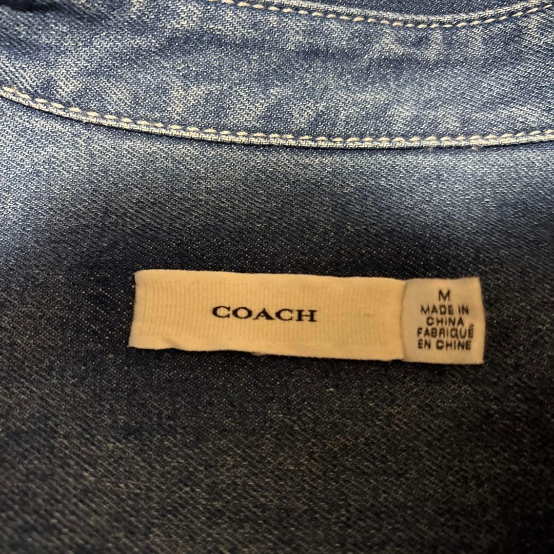 美品　COACH デニムシャツ Mサイズ 馬と馬車デザイン
