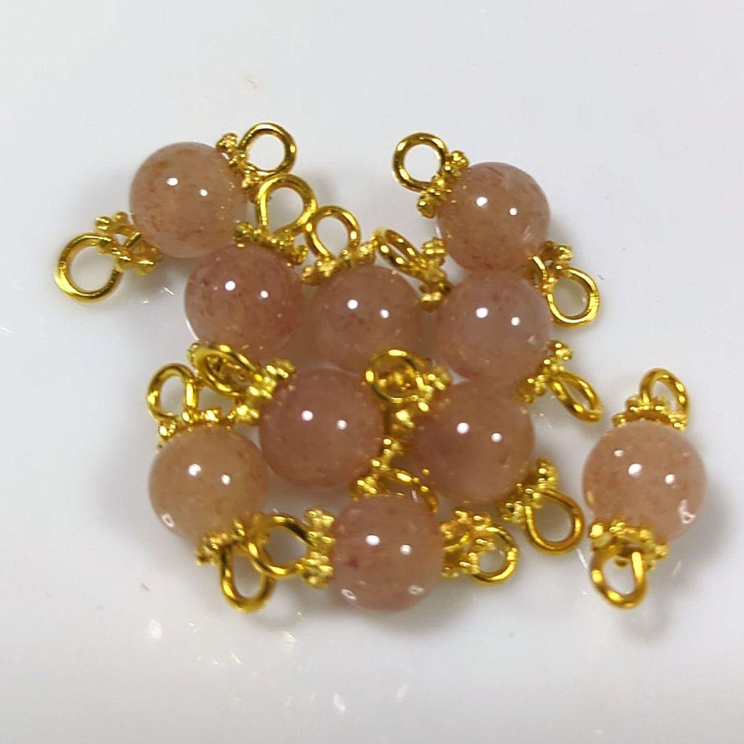 ハンドメイドコネクター　10個  ストロベリークォーツ