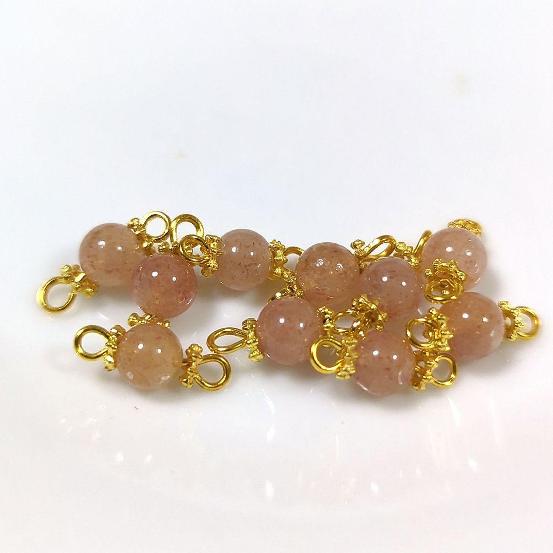 ハンドメイドコネクター　10個  ストロベリークォーツ