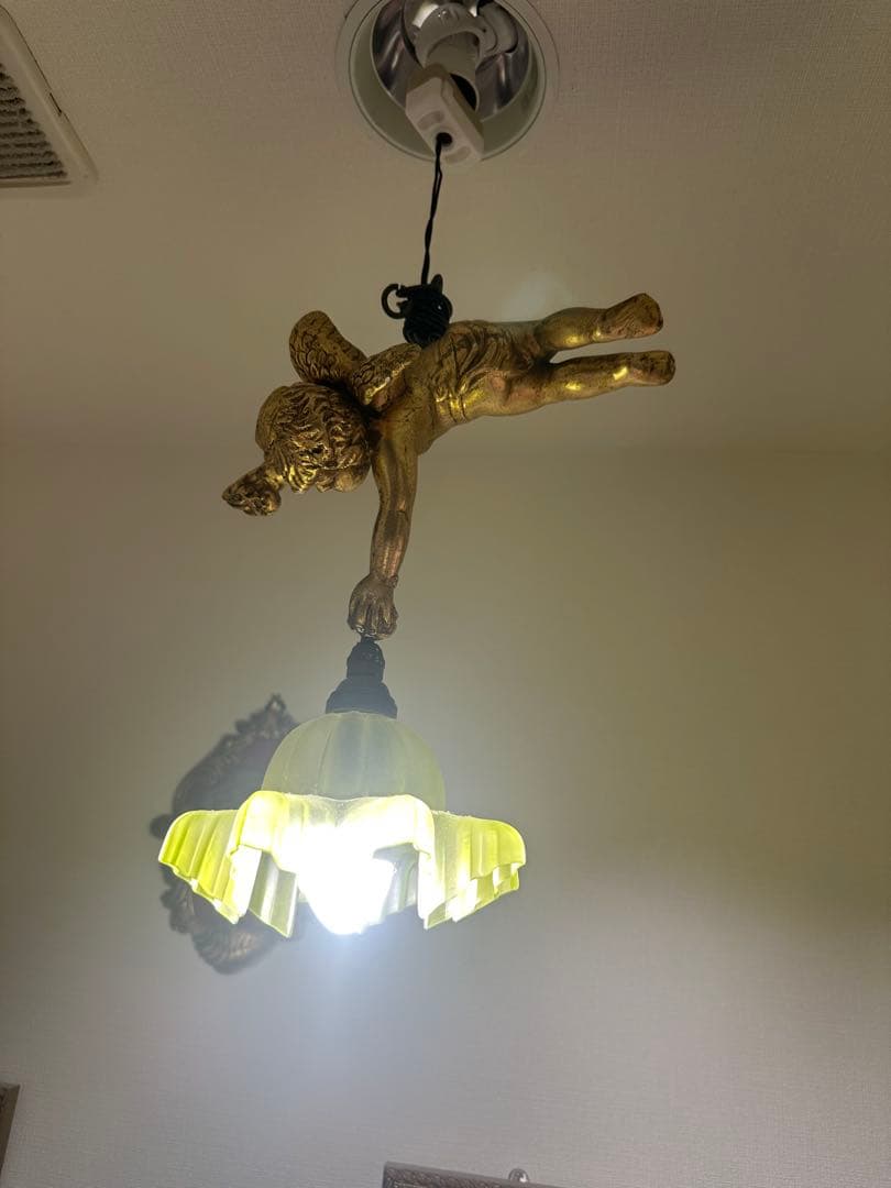 ヴィンテージ 天使のランプ アールヌーボー風　ジャンク