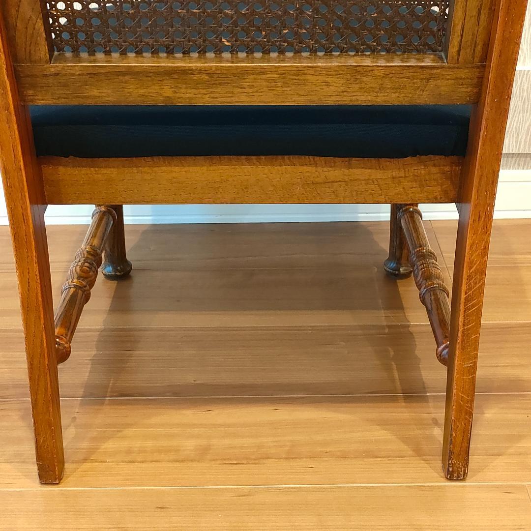 三越ブルージュ　ダイニングチェア　ラタンバック　三越製作所