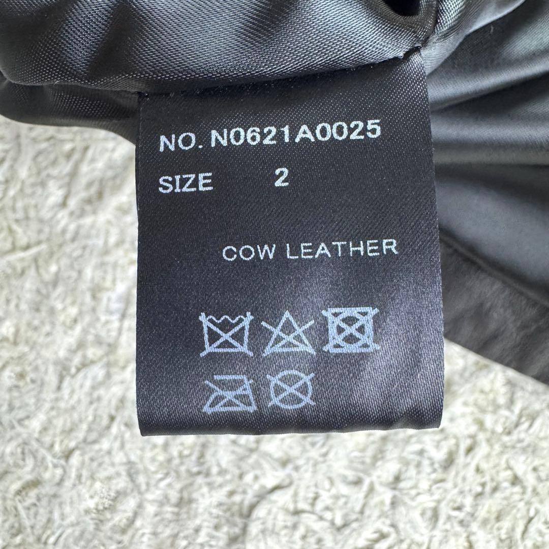 極美品★NAKAGAMI ダブルライダースジャケット ビックシルエット 牛革 黒