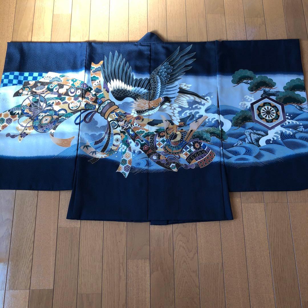 七五三用 鷹と波模様の着物
