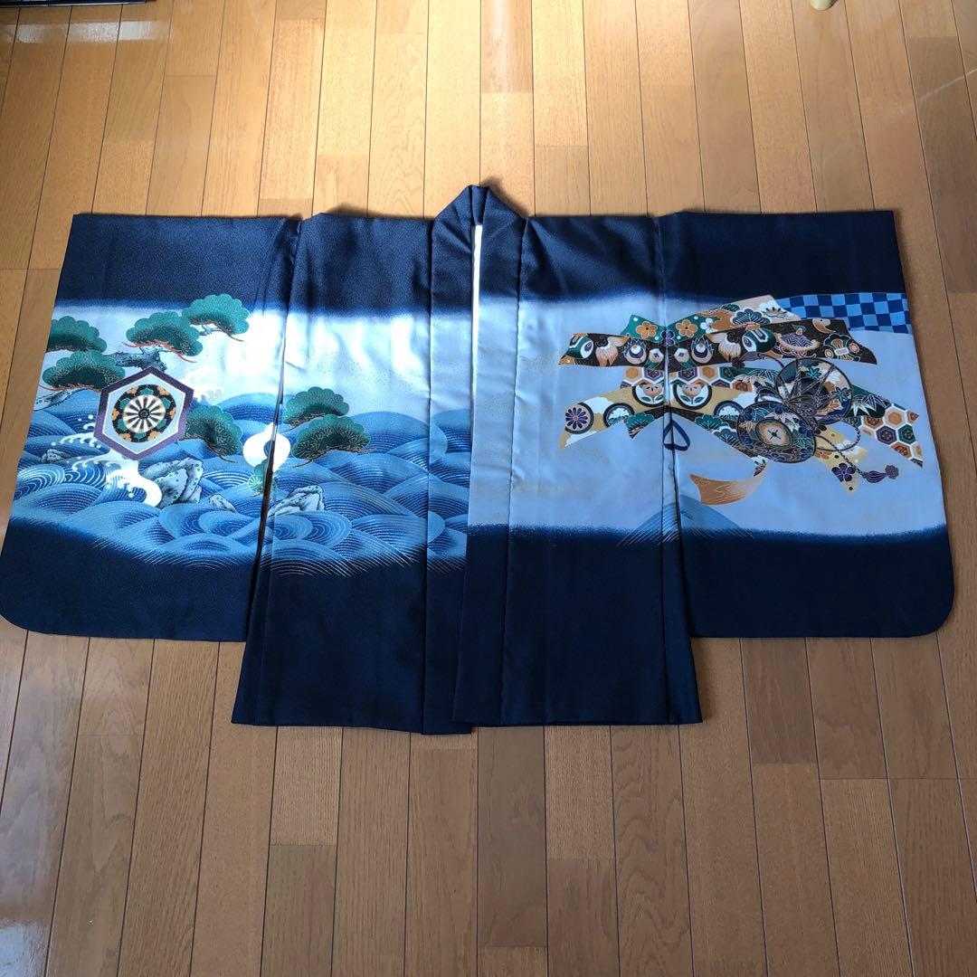 七五三用 鷹と波模様の着物