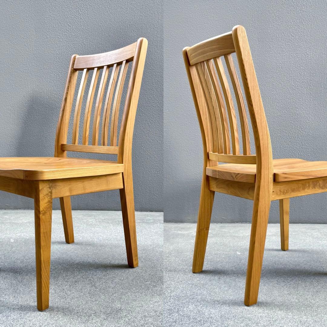 北欧調 オーク 無垢 ダイニングチェア ウインザー 北欧 アームレス ボウバック