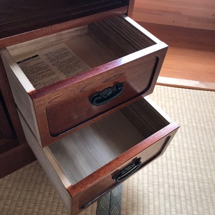 和風 レトロ 飾り棚 茶棚 サイドボード けやき