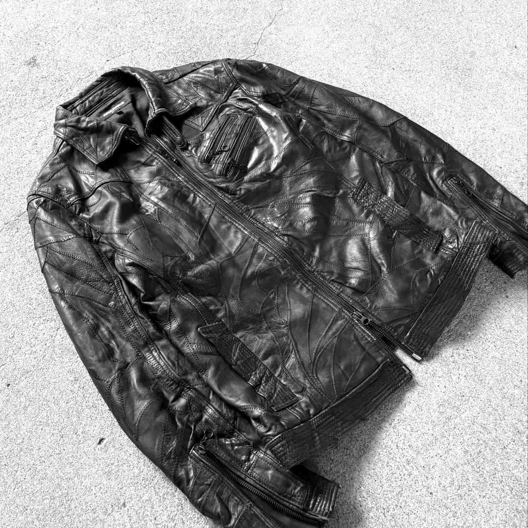 00's vintage ギミック　レザージャケット　アーカイブ　y2k