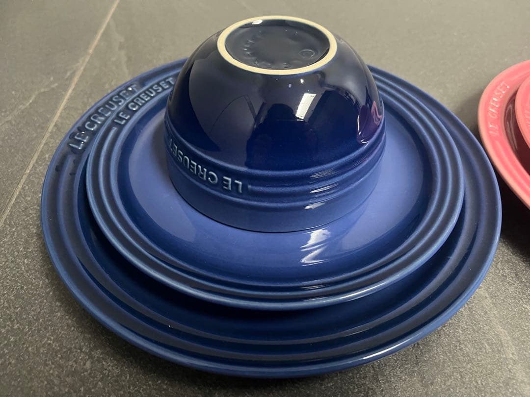 ル・クルーゼ　ピンクとブルー（ローズとコバルトかも）3種×2セット