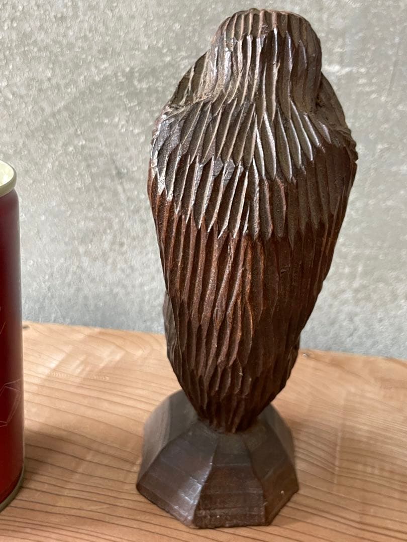 木彫り　さる　置物【m551 骨董　レトロ　見猿　モンキー　木工細工】