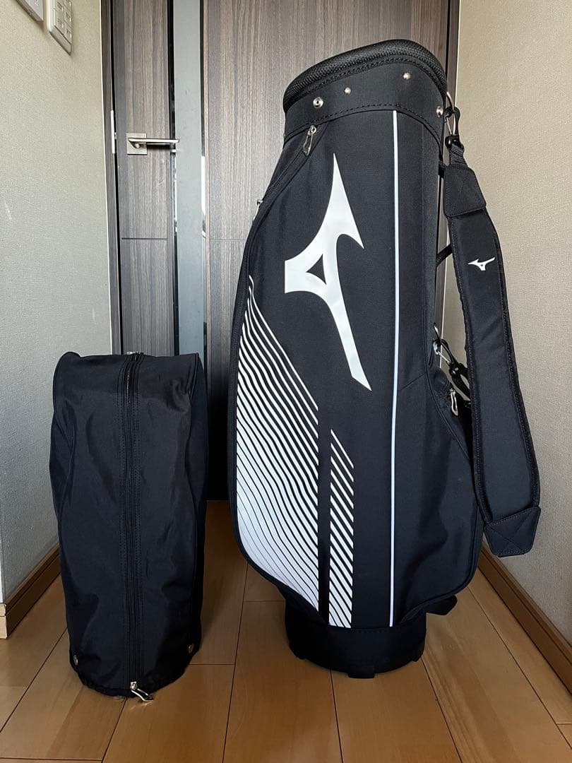 美品ミズノ　MIZUNO カート式キャディバッグ　9型軽量2.3kg ブラック