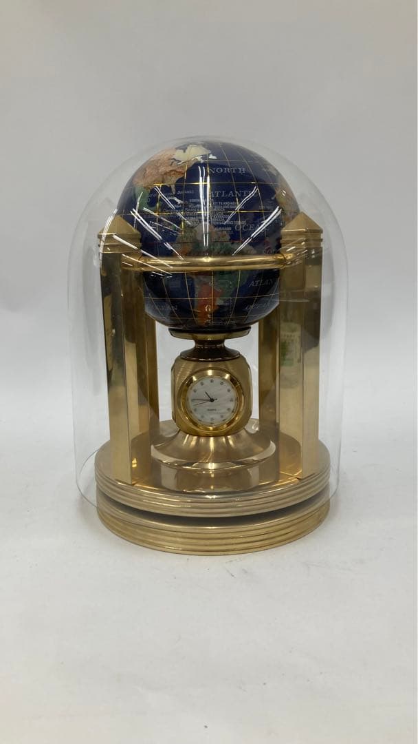 英国　地球儀真鍮製スタンド　地球儀　置時計 アンティーク 回転式
