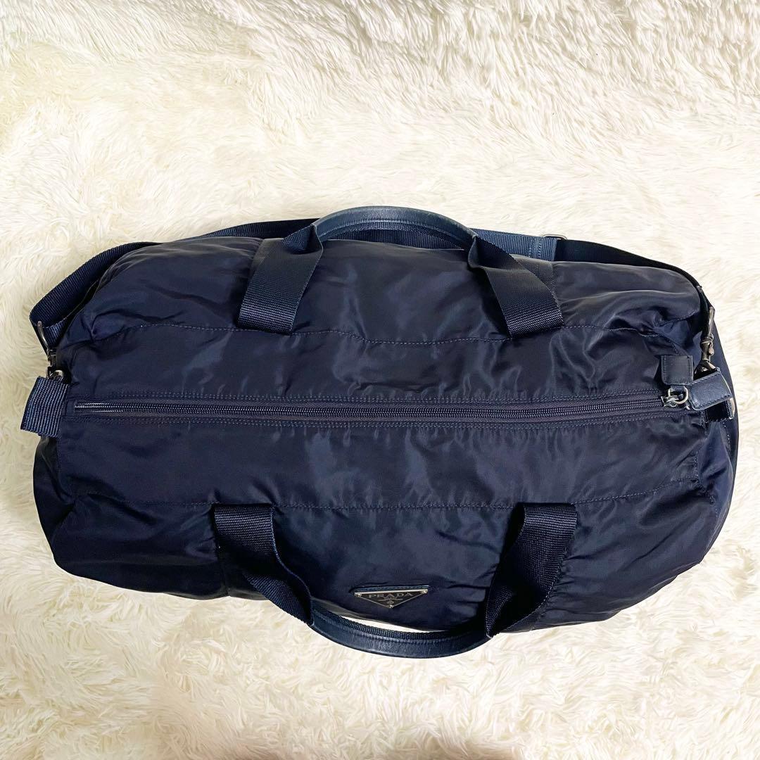 希少・美品　プラダ 三角ロゴ 金具 2way レザー ナイロン ボストンバッグ