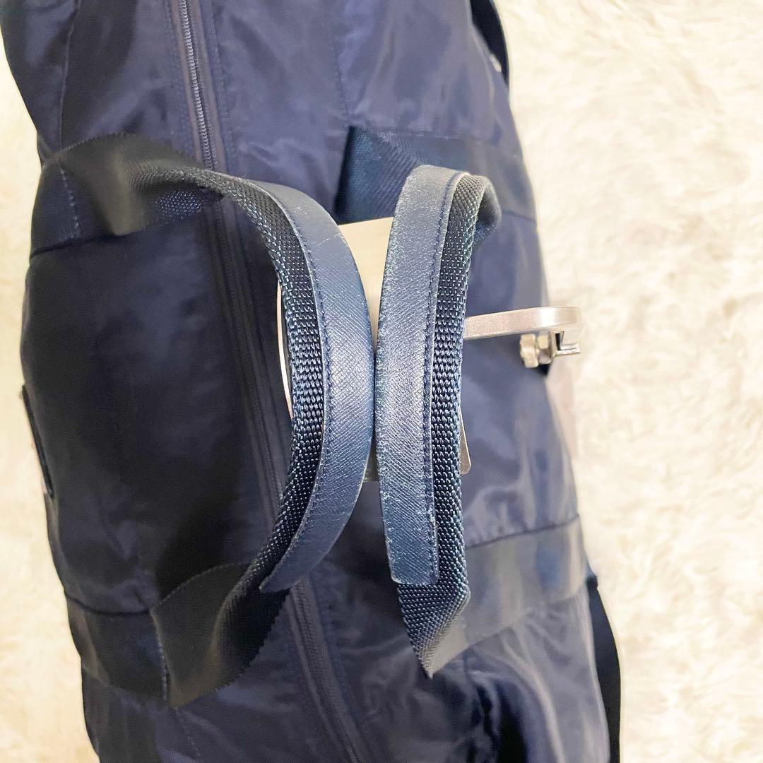 希少・美品　プラダ 三角ロゴ 金具 2way レザー ナイロン ボストンバッグ