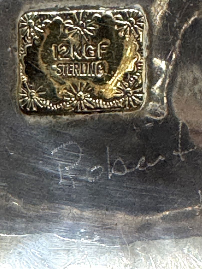 ナホバ•ネイティブアメリカン12KGFバックル•ベアクロウ•ターコイズ•赤珊瑚