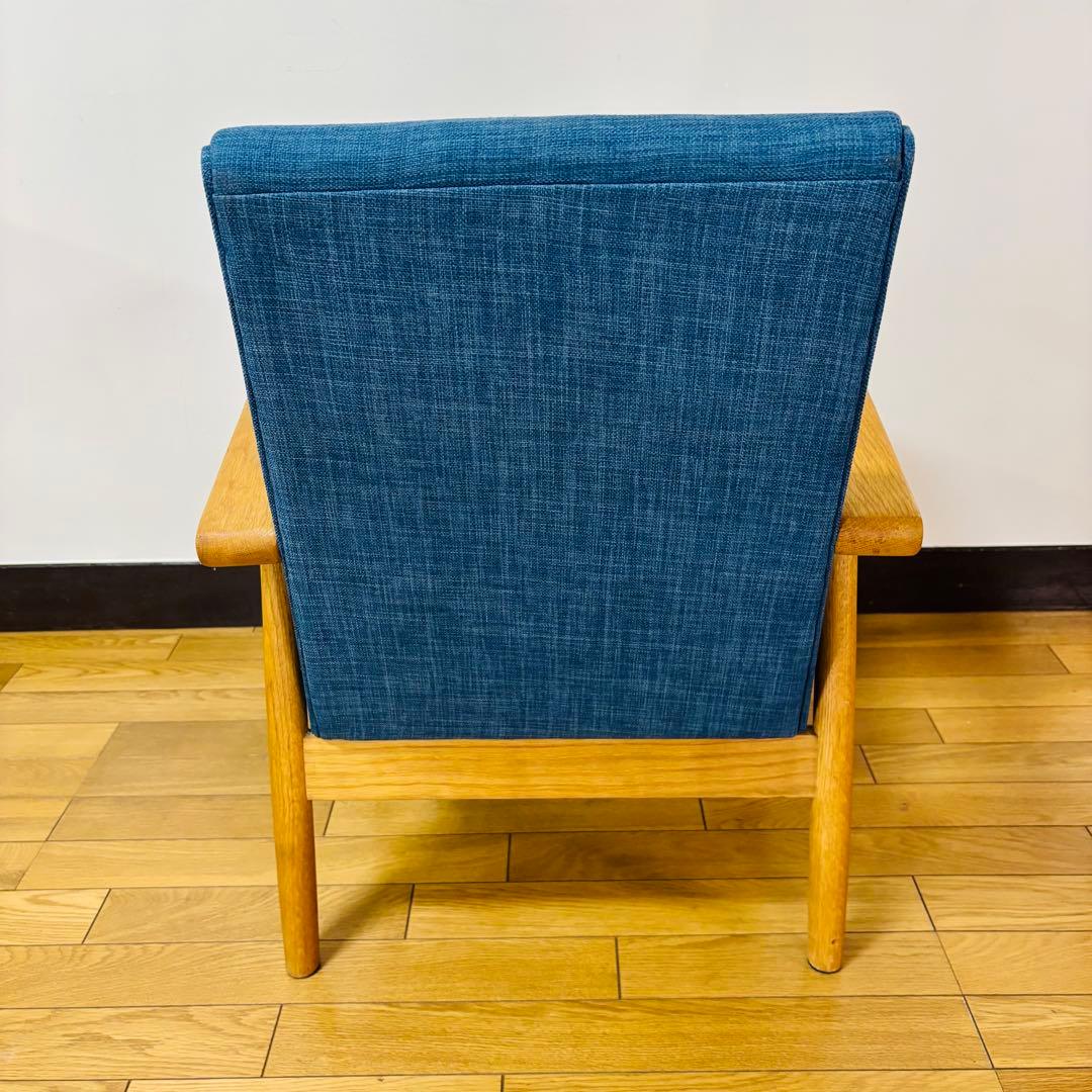 オーク材 ナチュラル モダン アームチェア 1Pソファ ラウンジチェア 北欧