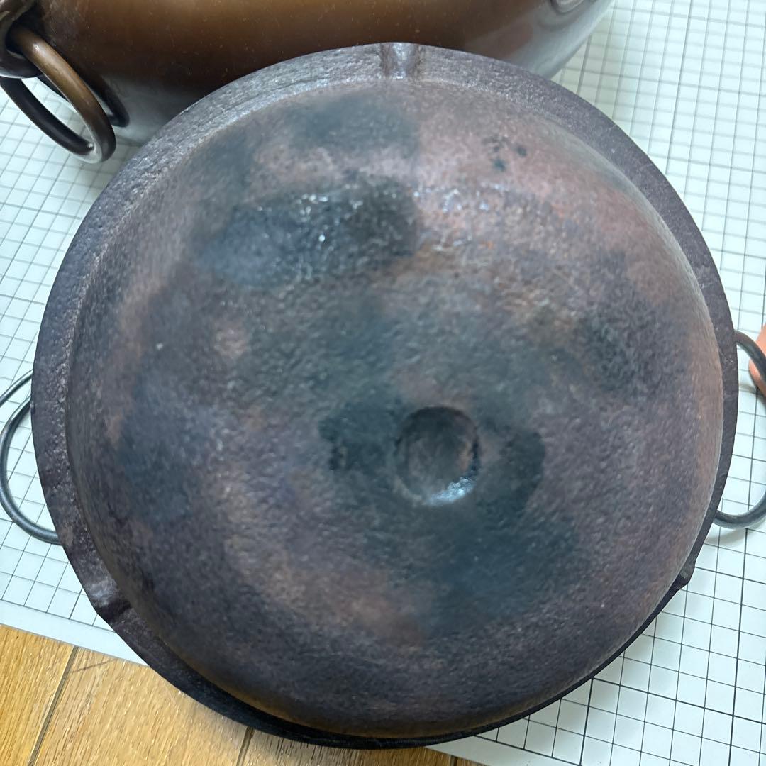 唐銅 鬼面風炉 茶道具　茶釜