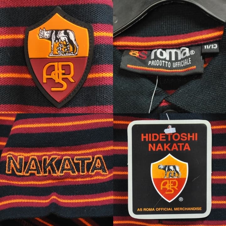 中田英寿/ASローマ公式/NAKATA刺繍入/紙タグ付未使用/2000年頃伊