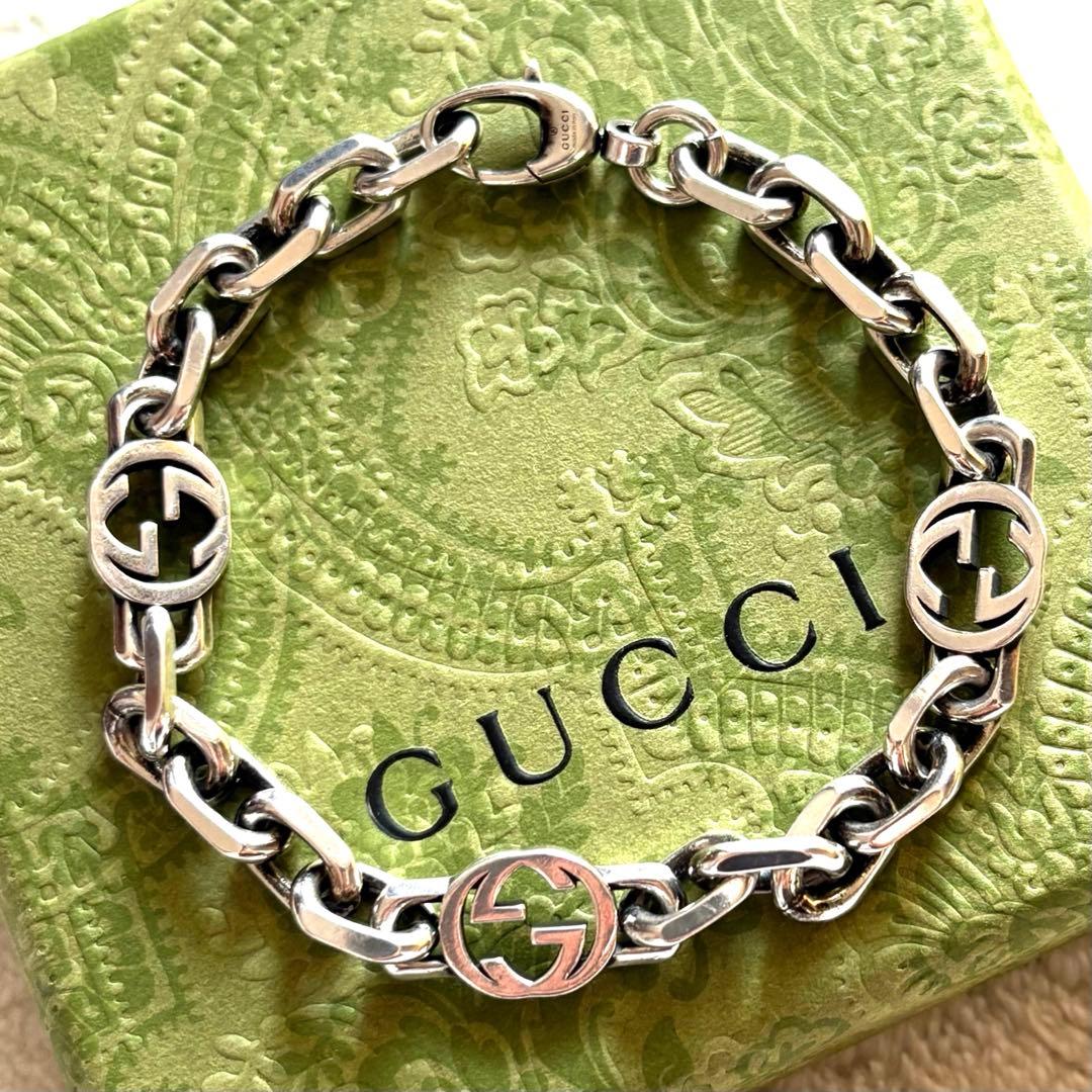 GUCCI グッチ インターロッキングG ブレスレット シルバー925 箱付き