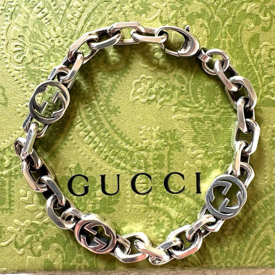 GUCCI グッチ インターロッキングG ブレスレット シルバー925 箱付き