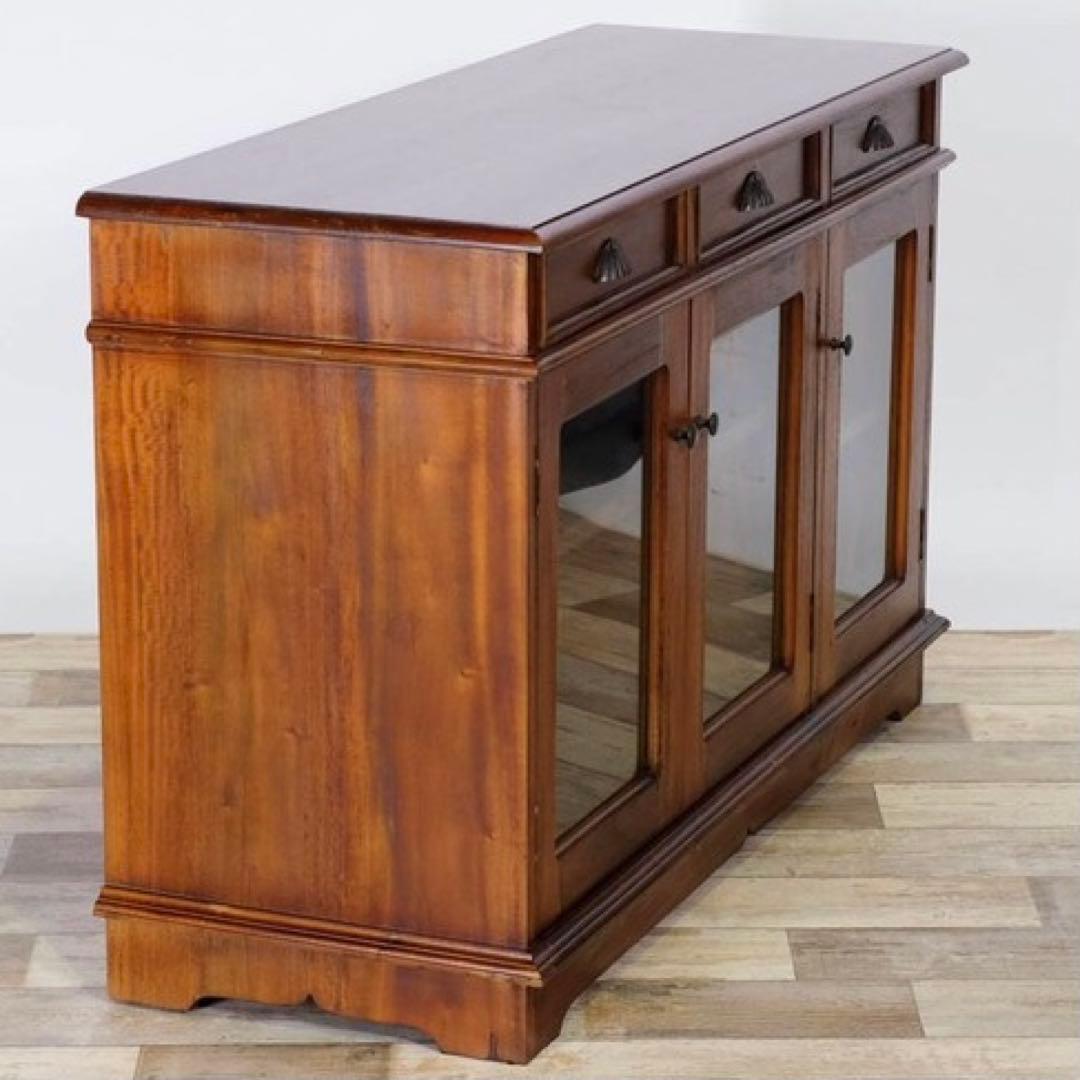 G 新品 アジアン キャビネット アンティーク カフェ カントリー 食器棚 本棚