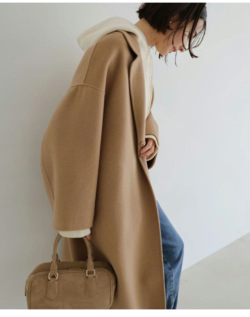 専用❗e.n.エバーネイビーキャメルロングコート　evernavyチェスターコー