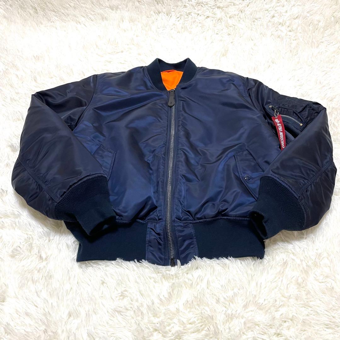 アルファ インダストリーズ MA-1 ボンバージャケット L ネイビー 中綿