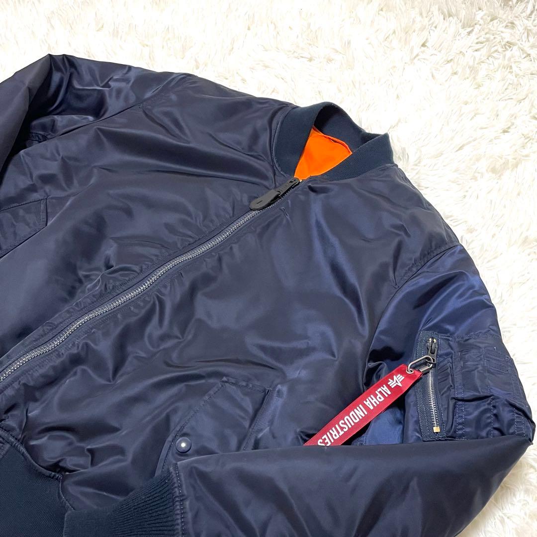 アルファ インダストリーズ MA-1 ボンバージャケット L ネイビー 中綿