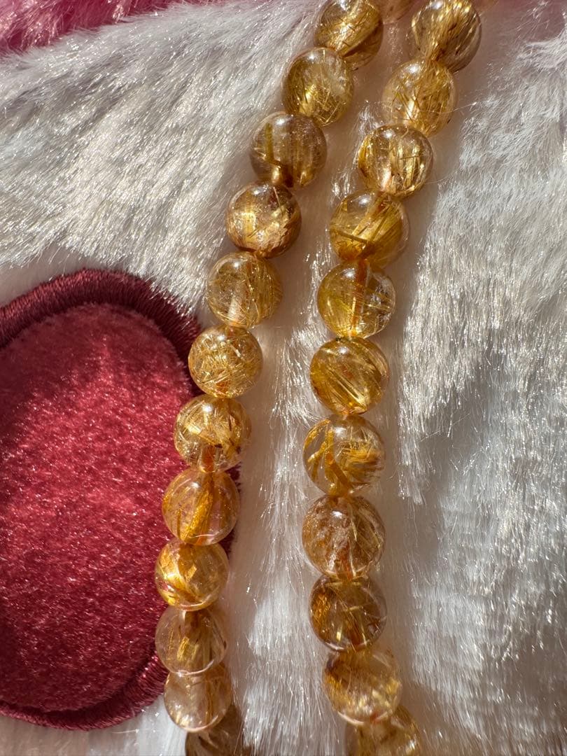 ROBEAN 天然石 タイチンルチル 金運 開運 3本巻きブレスレット