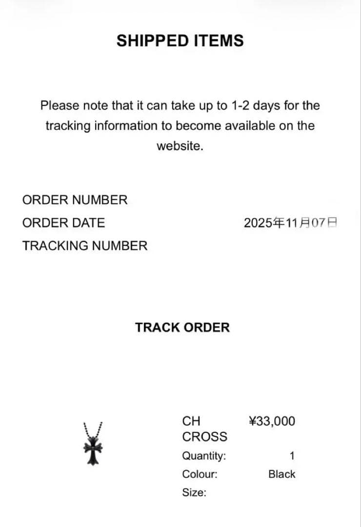 Chrome Heartsラバーネックレス　ブラック