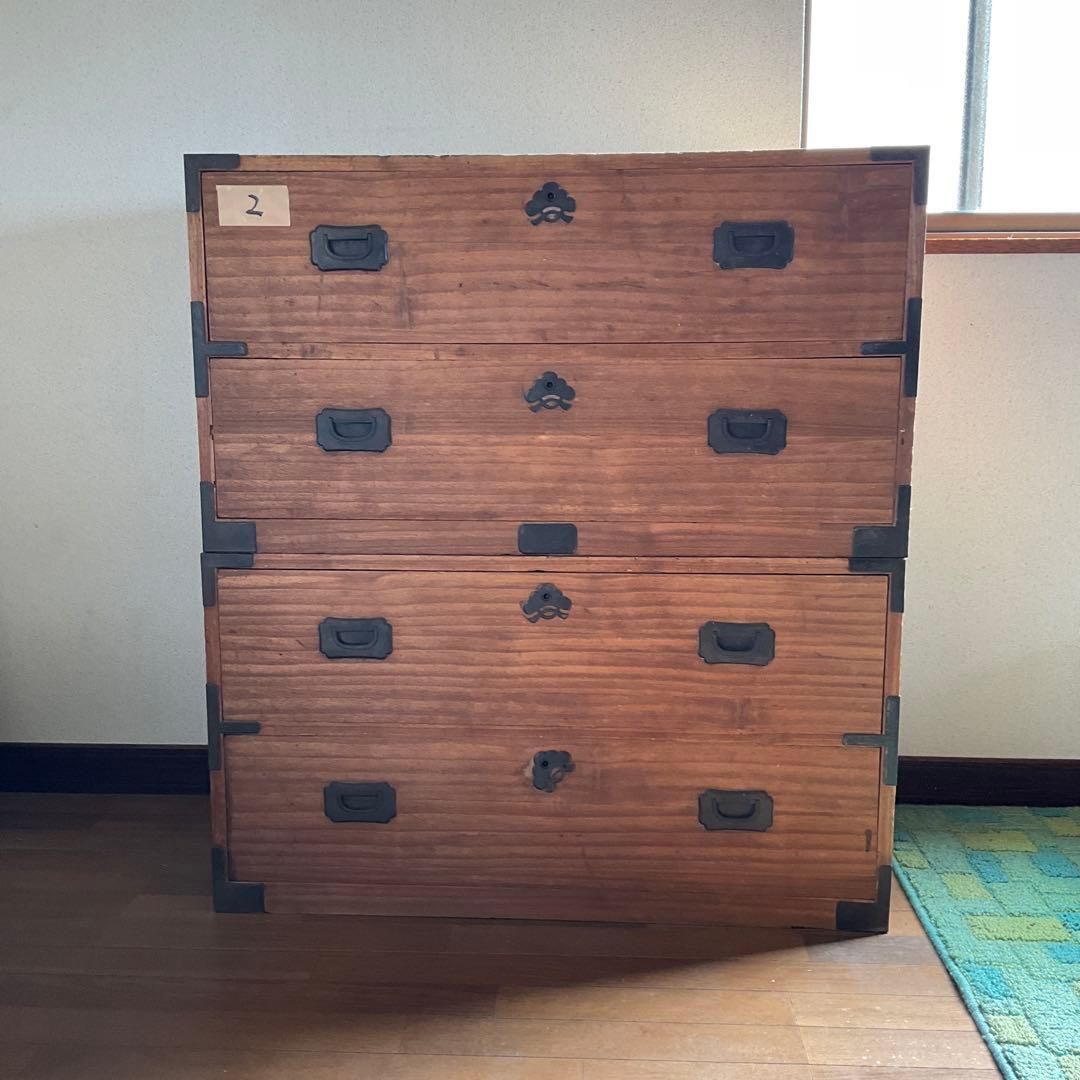 昭和家具　木製箪笥 4段 伝統的な和風デザイン　②