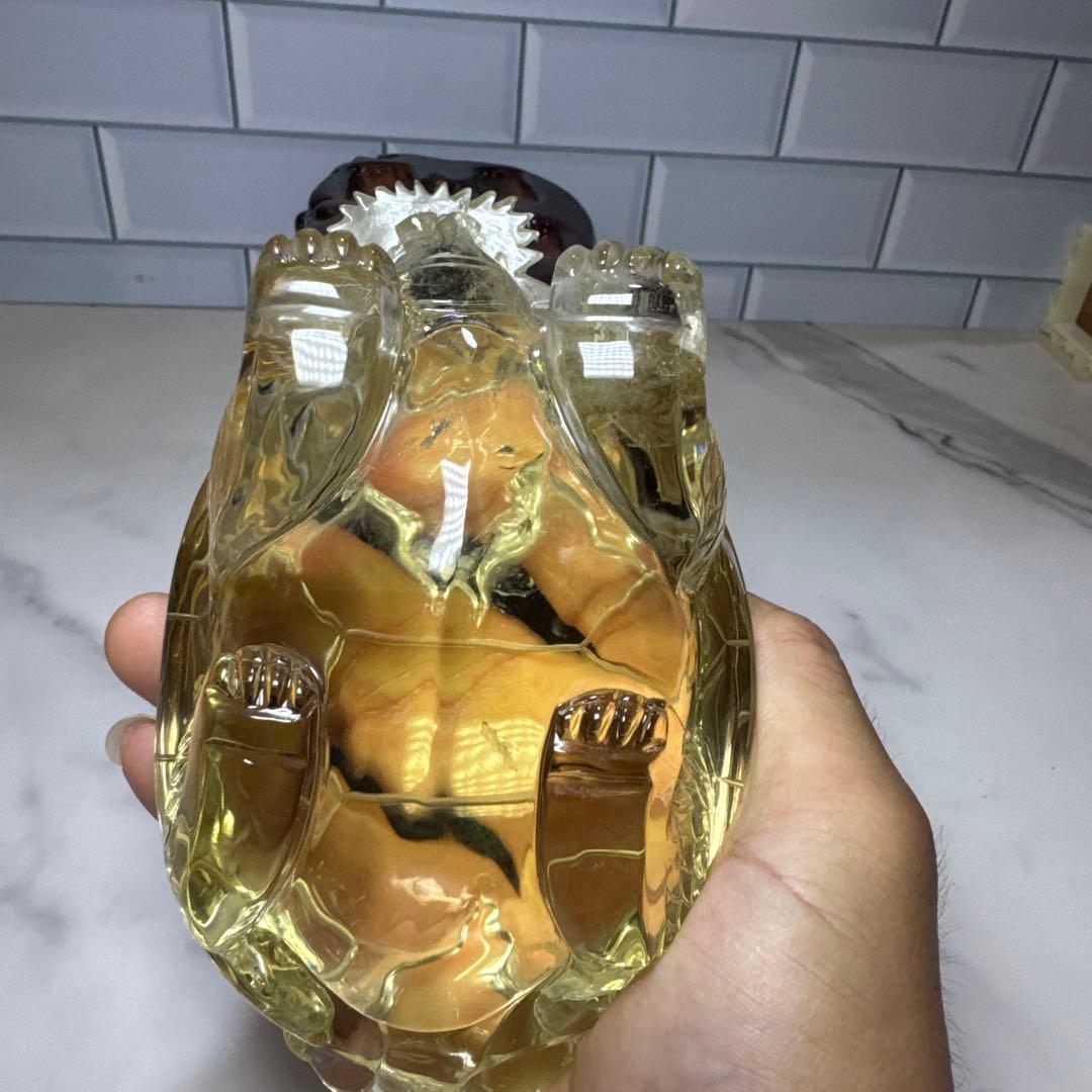 【極上品】超絶クリア　シトリン　ロングイ　龍亀　置物