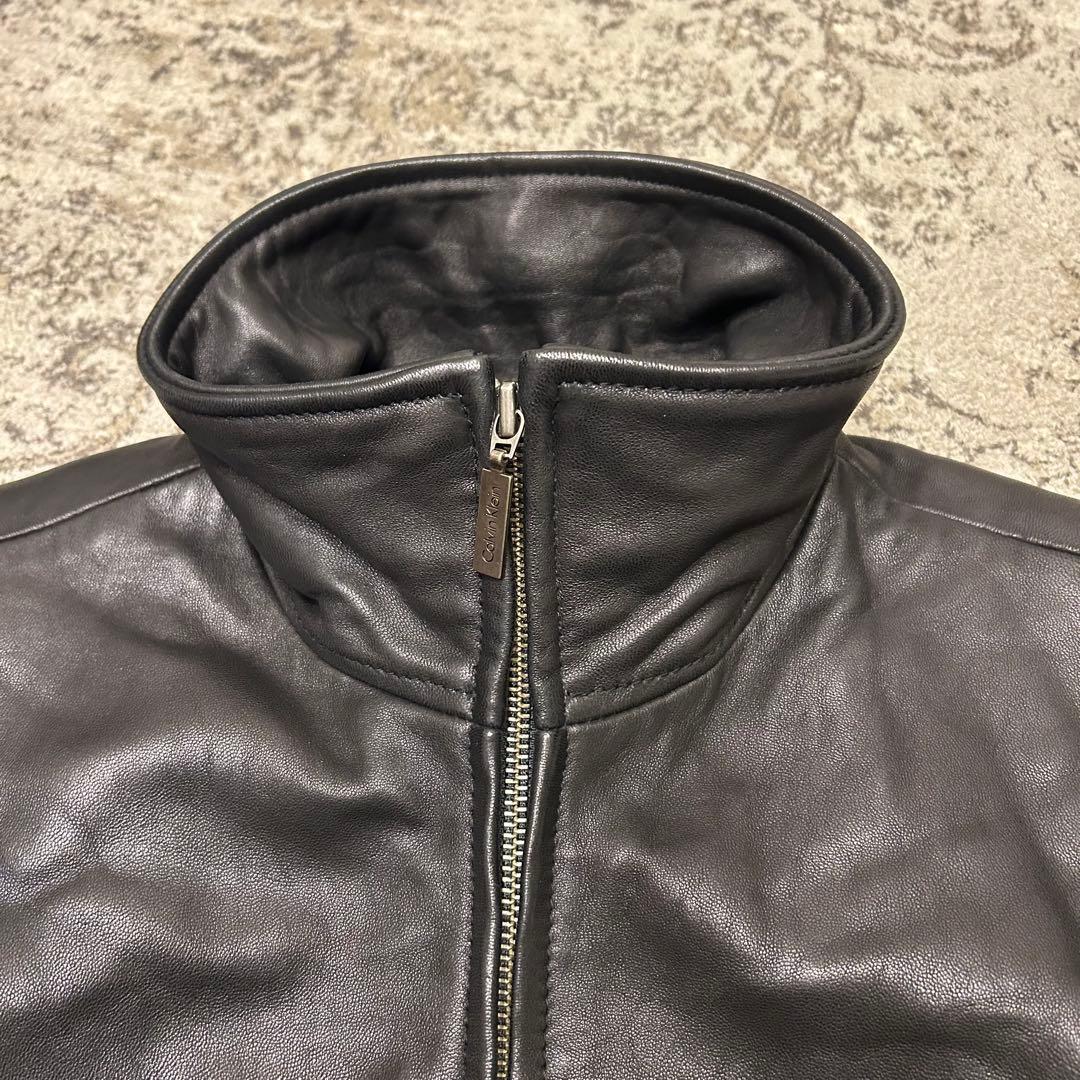  カルバンクライン レザー シングルライダースジャケット