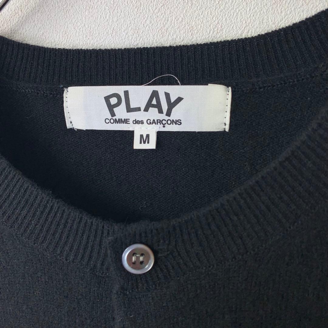 PLAY COMME des GARCONS カーディガン M ブラック 刺繍