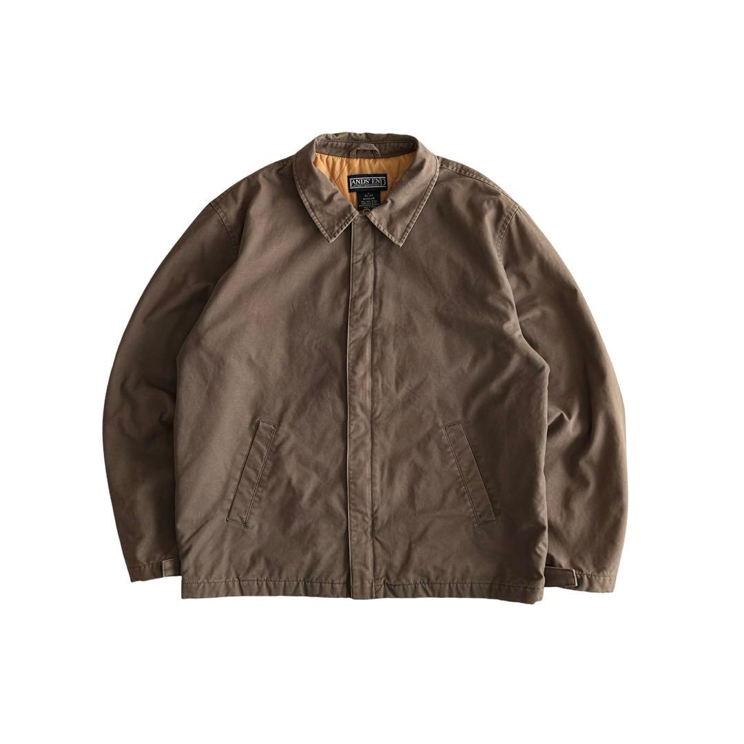 【希少】90s ランズエンド 短丈 中綿 コットンダック ドリズラージャケット