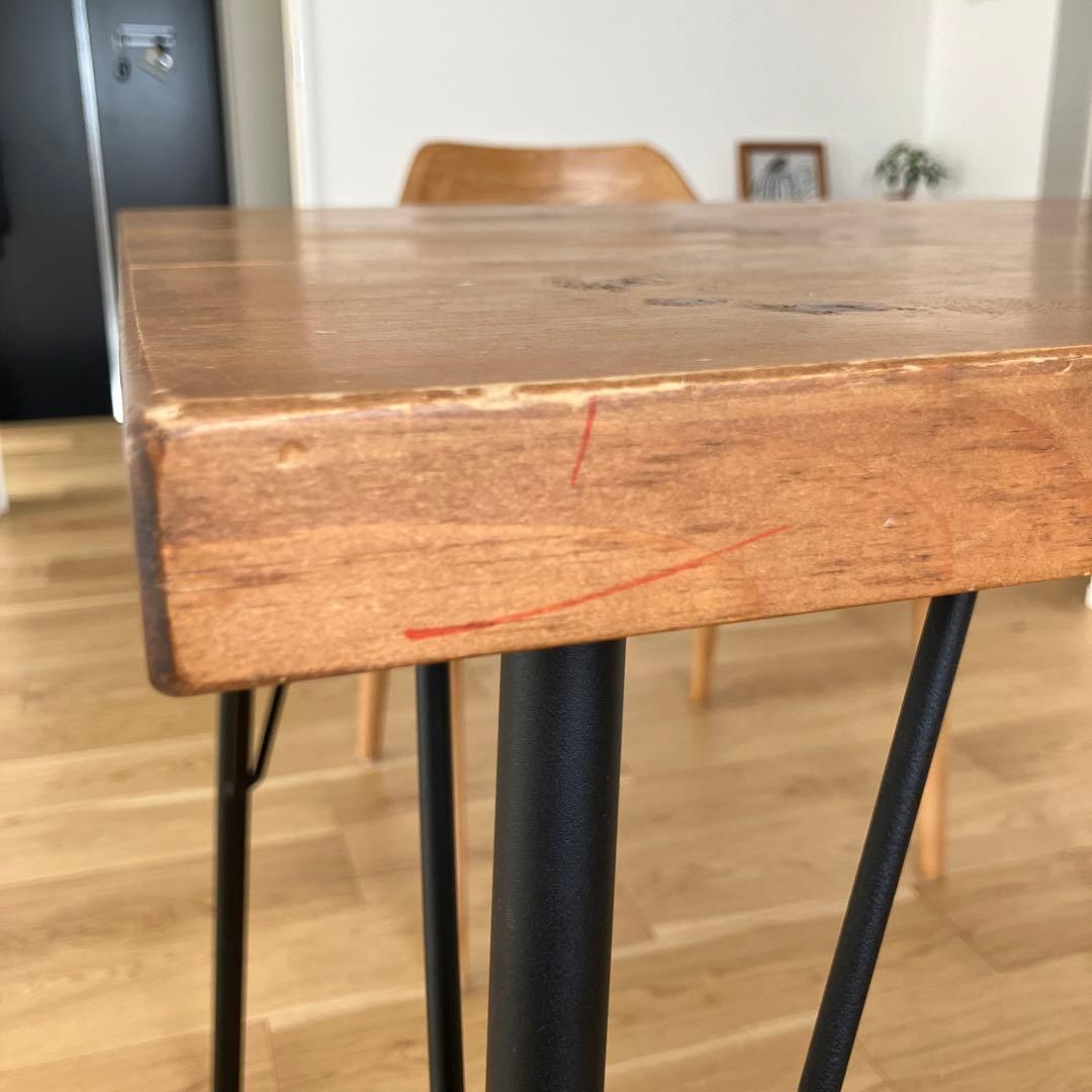 無垢材ダイニングテーブル　アイアン脚◎