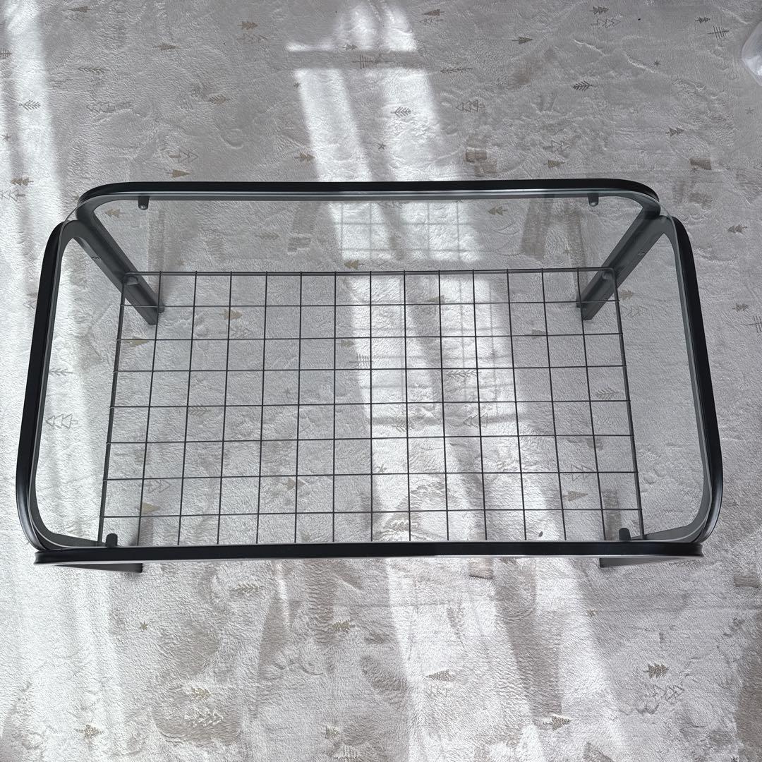 【美品】ミッドセンチュリー　ガラステーブル　レトロ　スペースエイジ