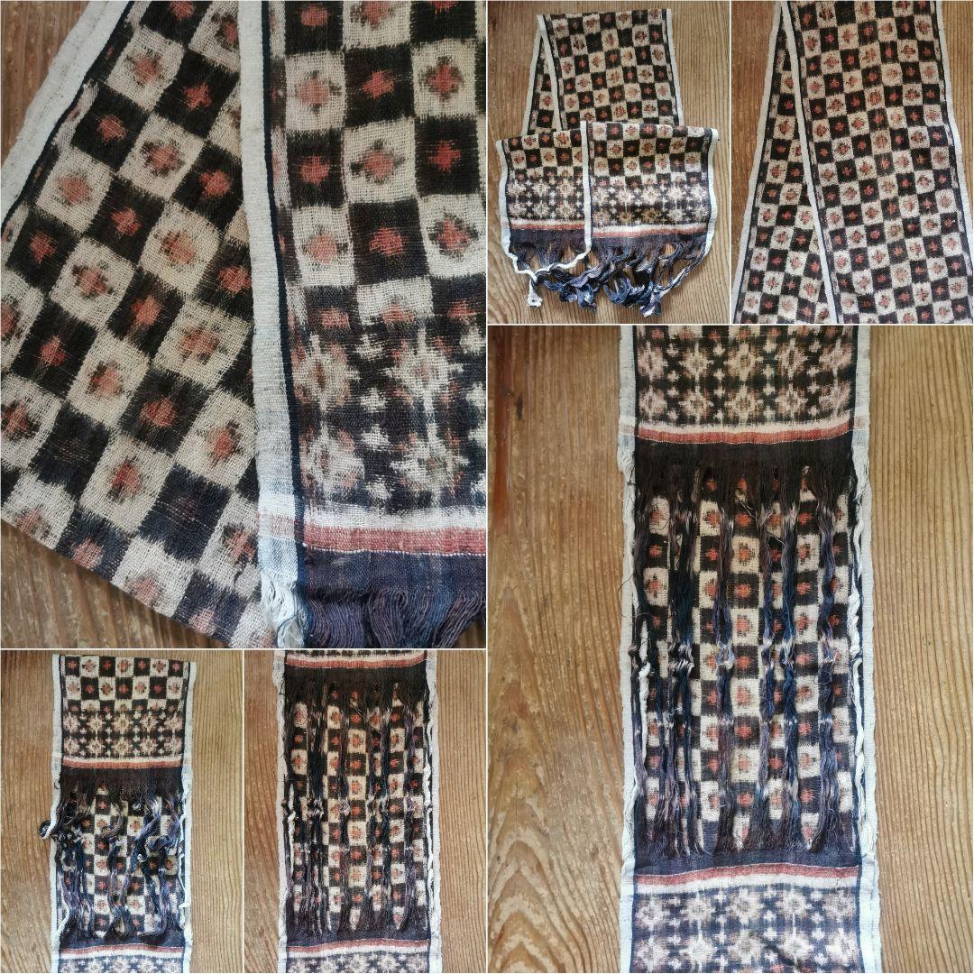 アンティーク 手染手織布 ダブルイカット バリ島グリンシン 無病息災歯のモチーフ