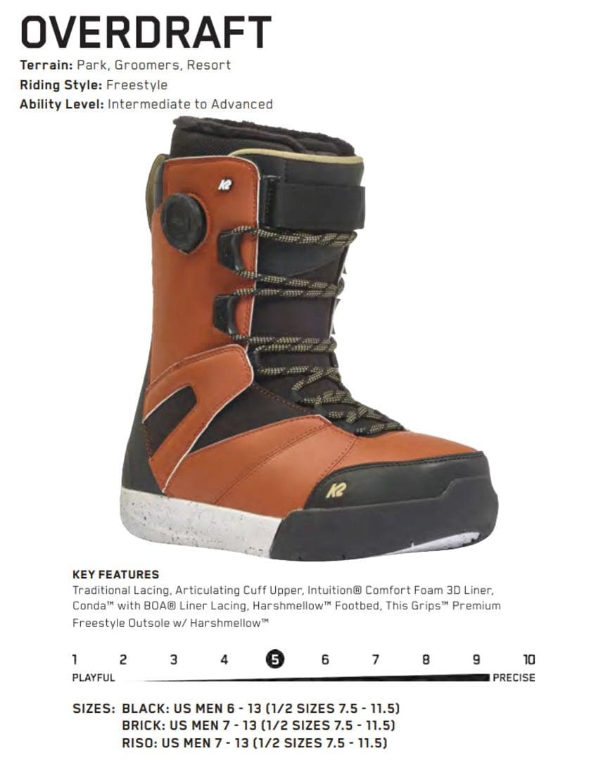 土日限定値下げ　K2 OVERDRAFTスノーボードブーツ BOA紐 26